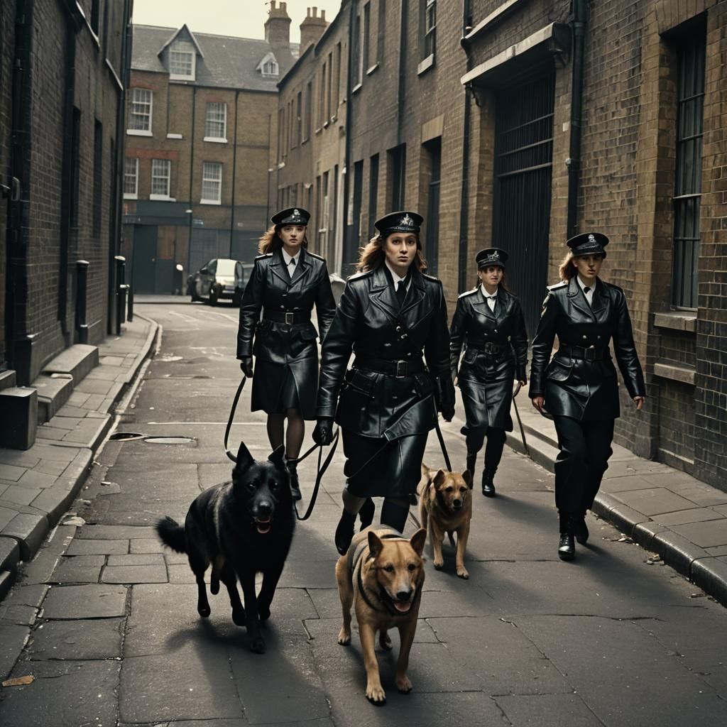 Women in Leather Drag Prisoner Through London: Film Still