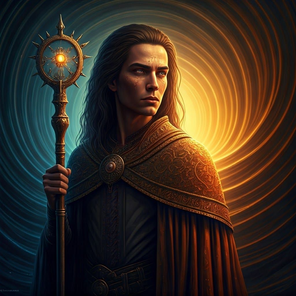 Regal Figure Protected in Mystical Dark Valley