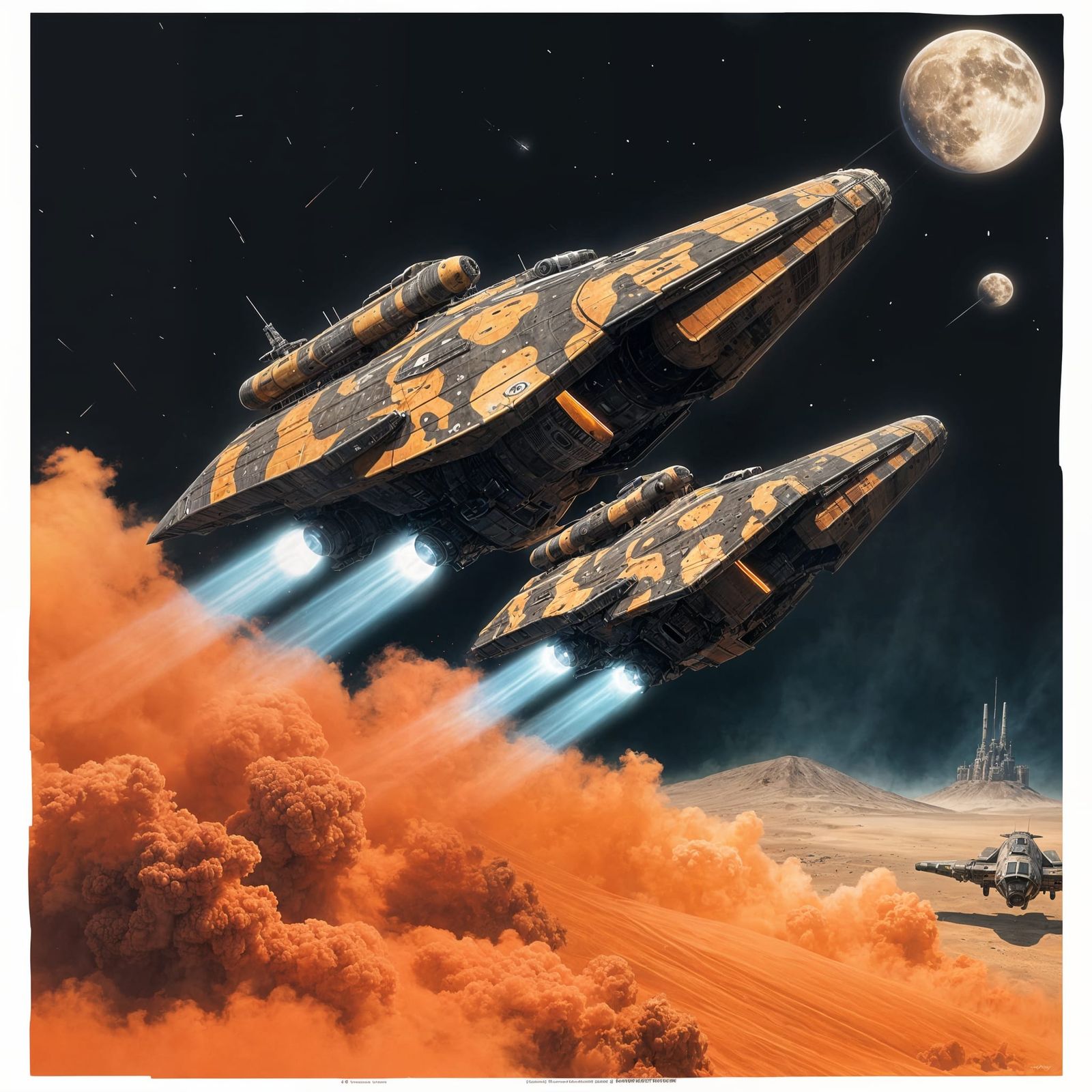 Futuristic Hovercraft Tanks Firing Energy Beams