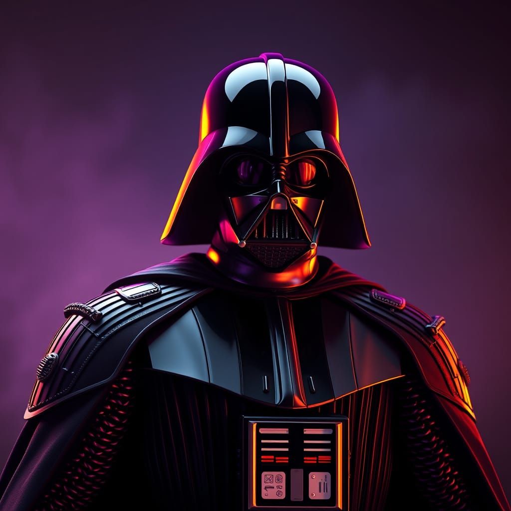 Menacing Darth Vader in Dark Fantasy Art Nouveau Style