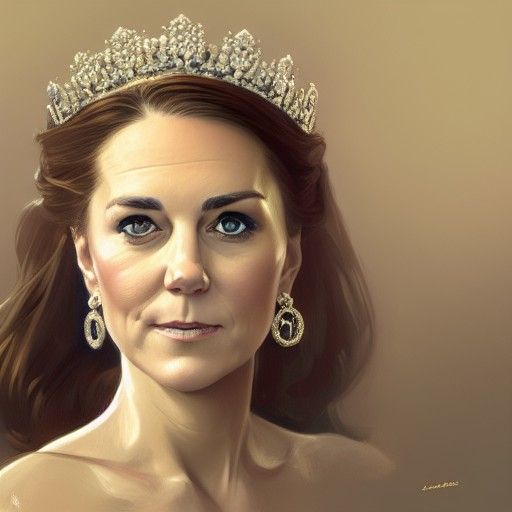 Kate Middleton as Queen: Hyperdetailed Portrait