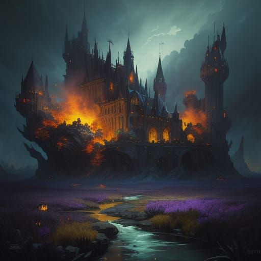 Dark Fantasy Realm in Vibrant Hues