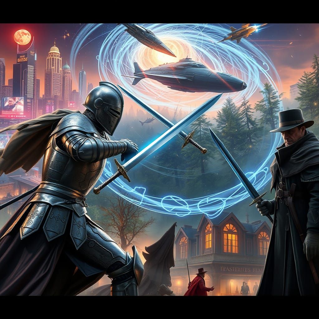 Medieval Knight Meets Future Soldier in Epic Fantasy Battle....