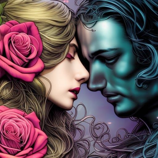 Rose Kiss: A Photorealistic Digital Romance