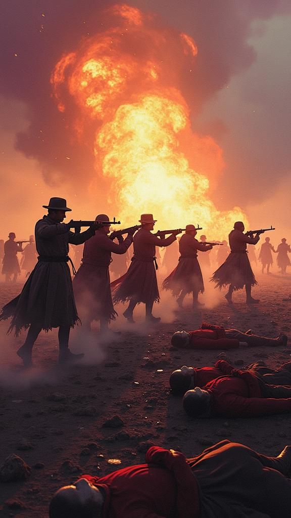 War-Torn Battlefield in Dark Fantasy Style