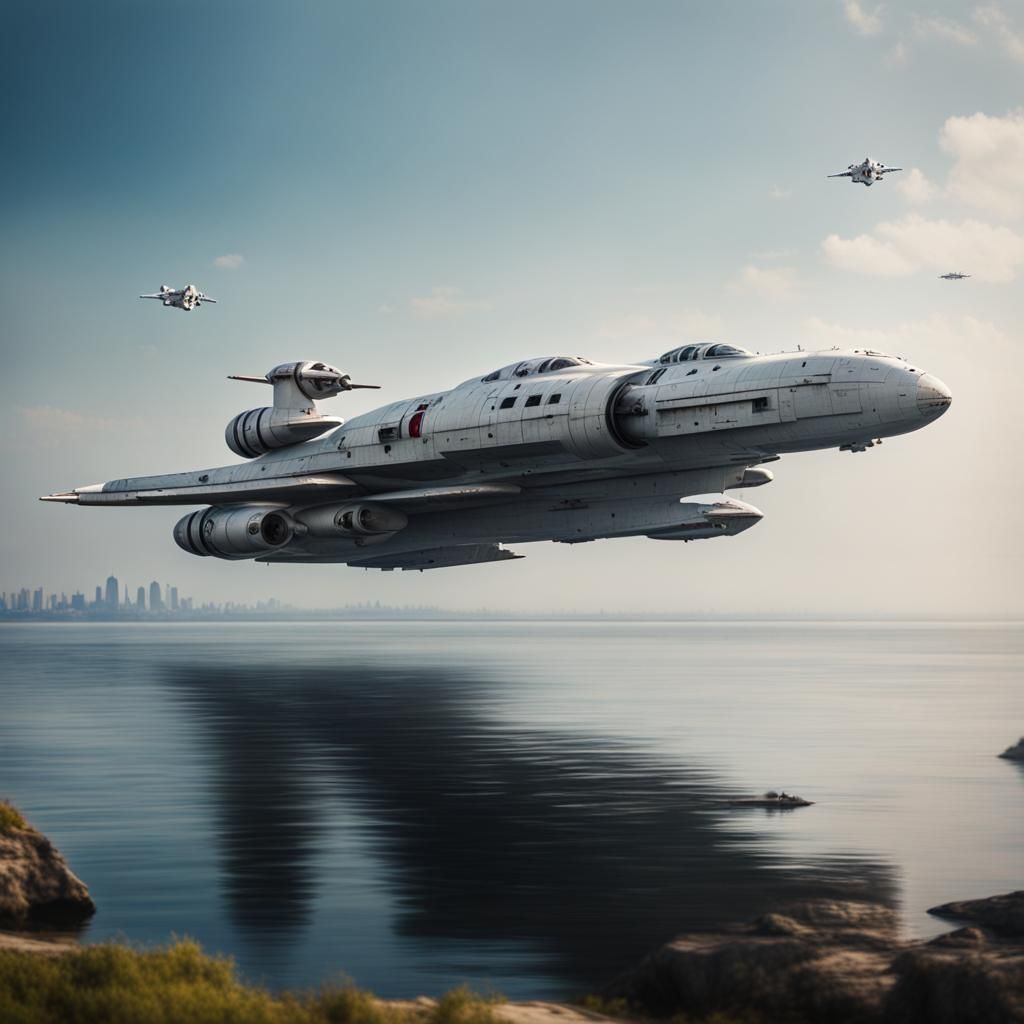 Gothic Flying Fortress in Star Wars Style