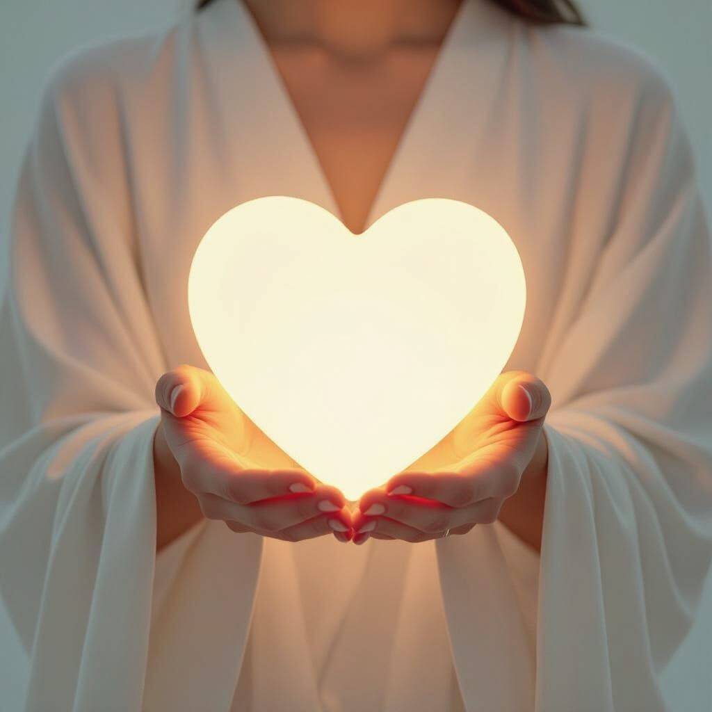 Healing Heart: Ethereal Illustration in Watercolor Style