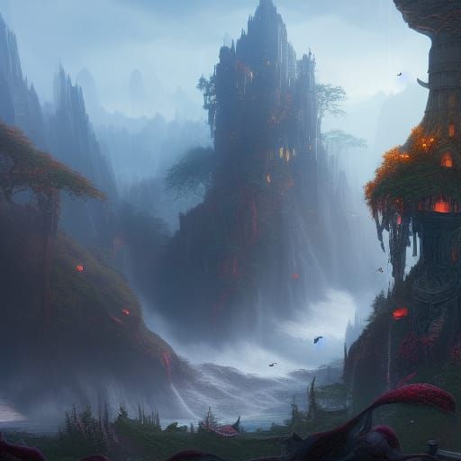 Fantastical Matte Painting of Number 100