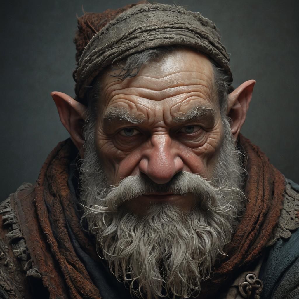 Dwarf Diviner Conjuring Magic, Doré-Inspired Art