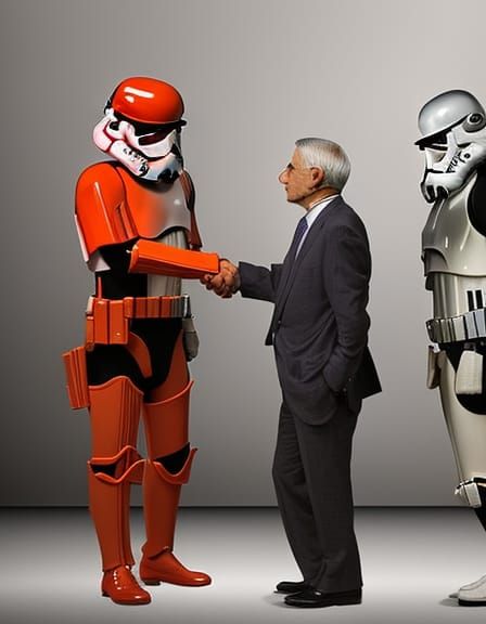 Fauci and Satan Shake Hands: Hyperrealistic Concept Art
