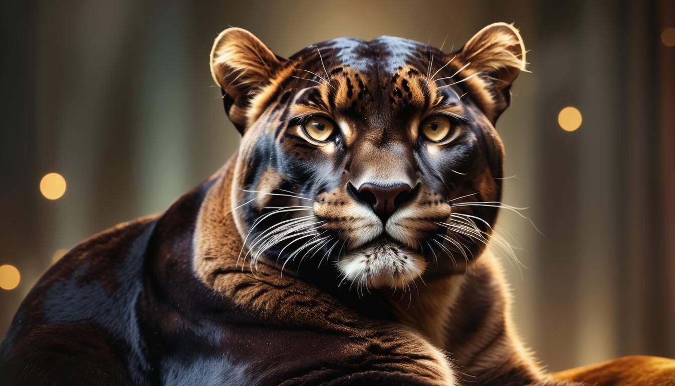 Hyperrealistic Panther Portrait with Gleaming Eyes