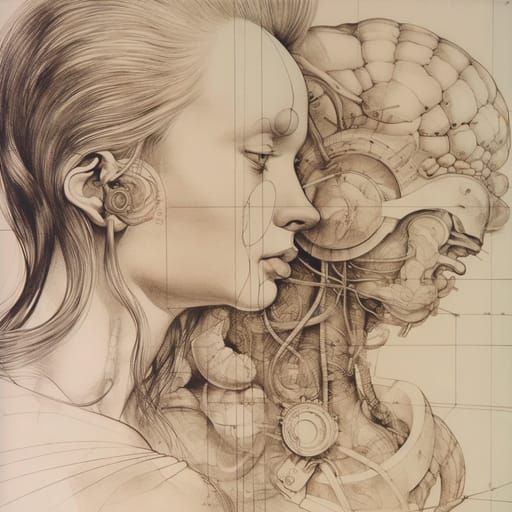 Distorted Figure in Surrealist Style