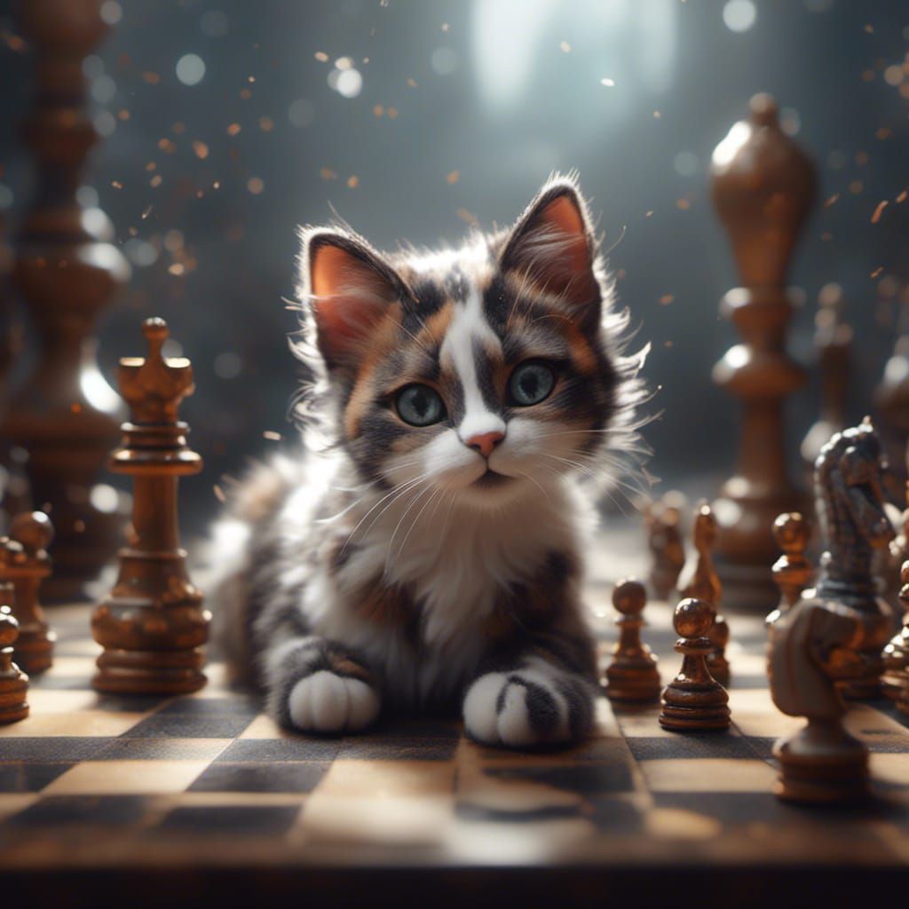 Cute Cat Sasha with Abstract Spots