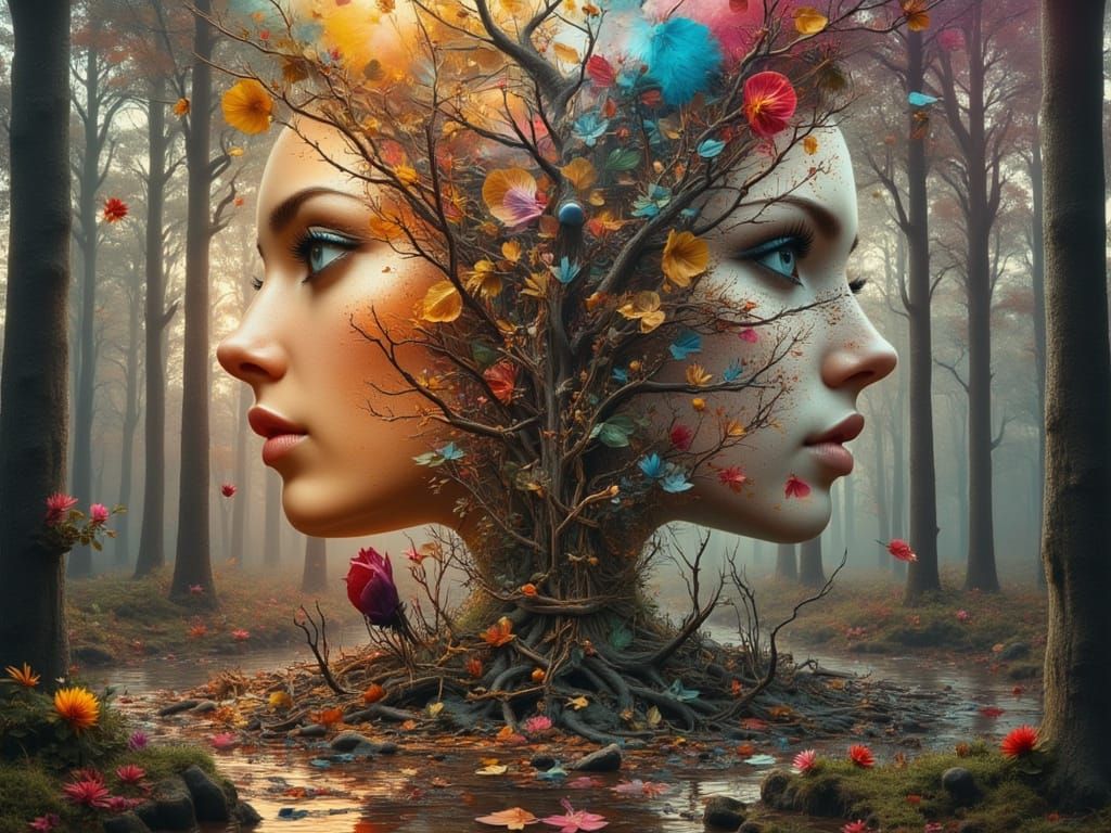 Vibrant Abstractions in Art Nouveau Punk Style