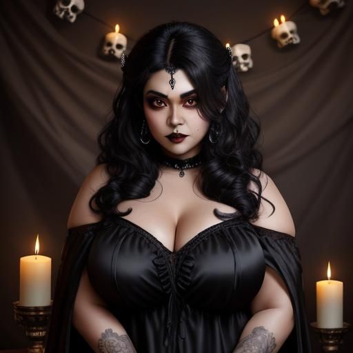 Gothic Vampire in a Dark Bedroom