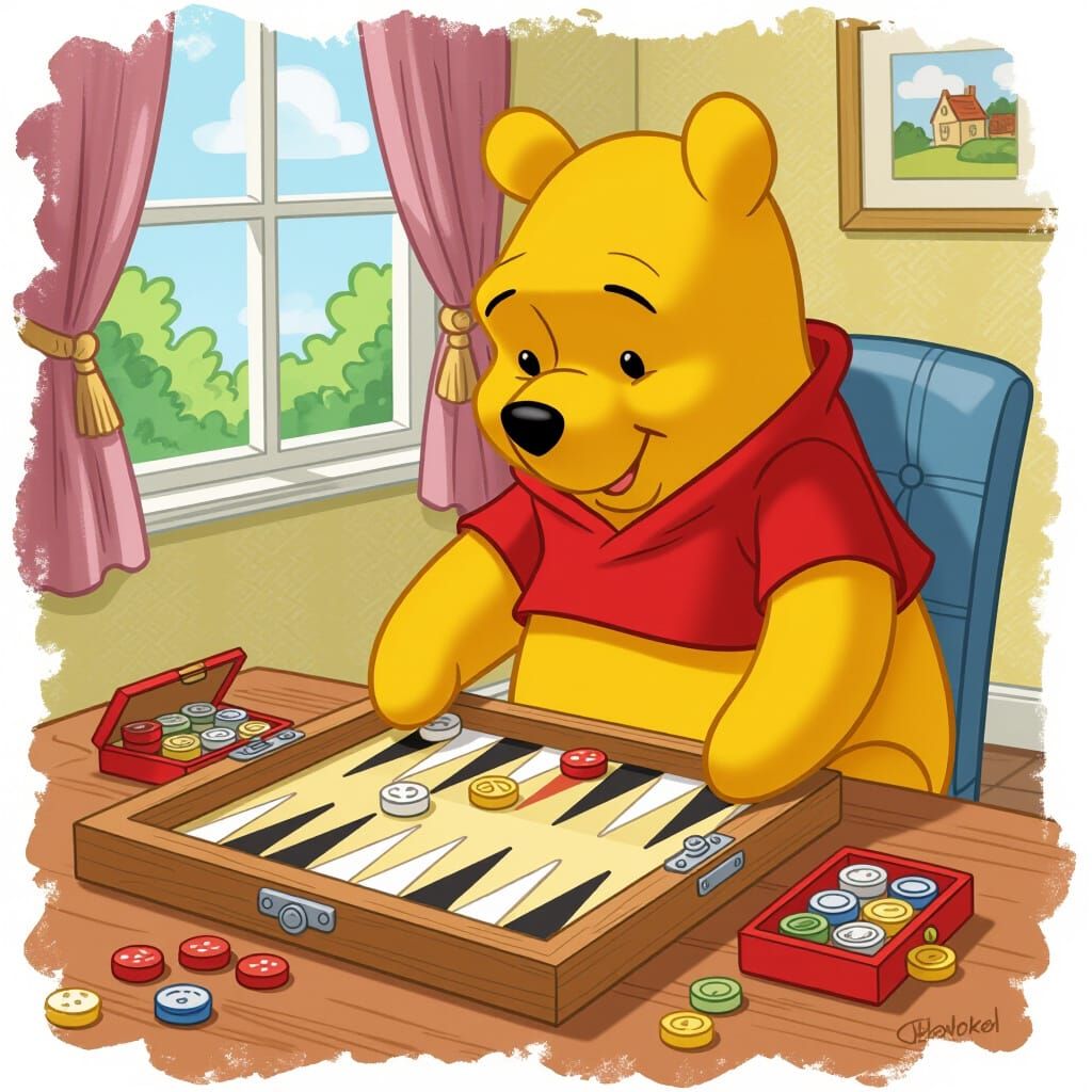 Winnie the Pooh Learns Backgammon