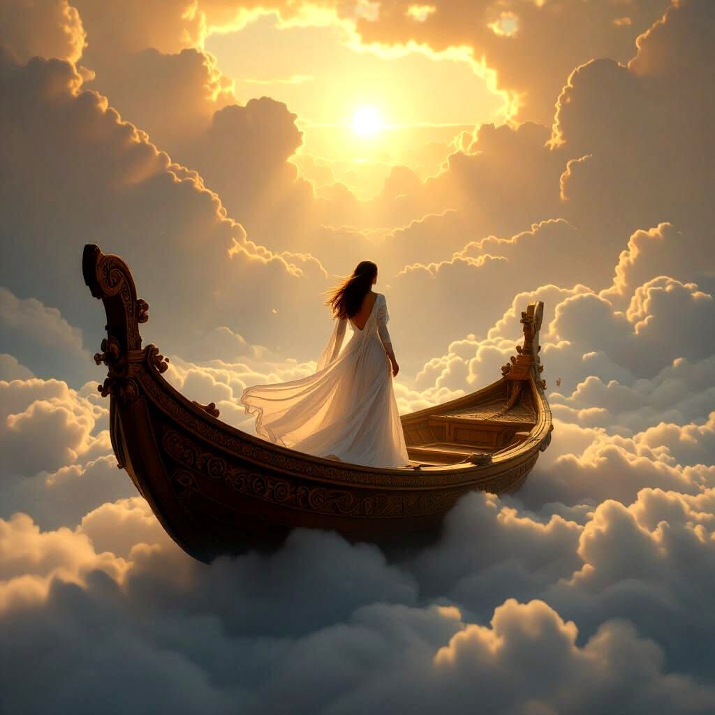 Celestial Voyage of a Goddess in a Cloud Sea