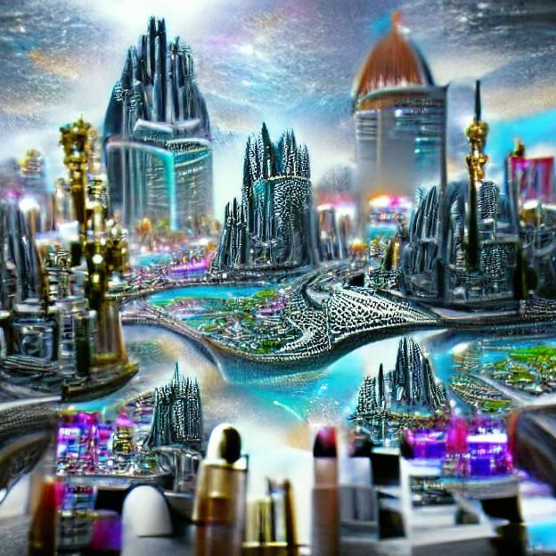 Futuristic Cosmic City: A Detailed 4K Fantasy