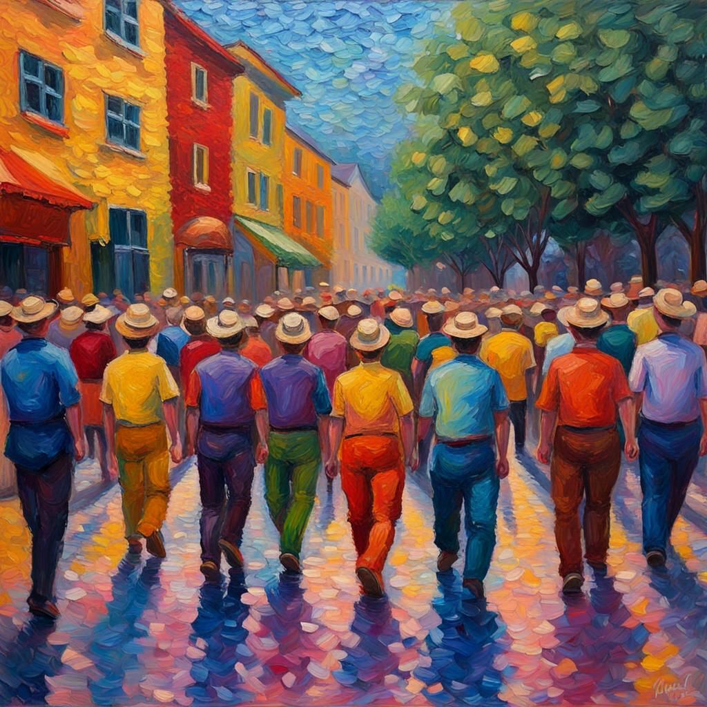 Pride Parade in Expressionist Neo-Impressionism Style