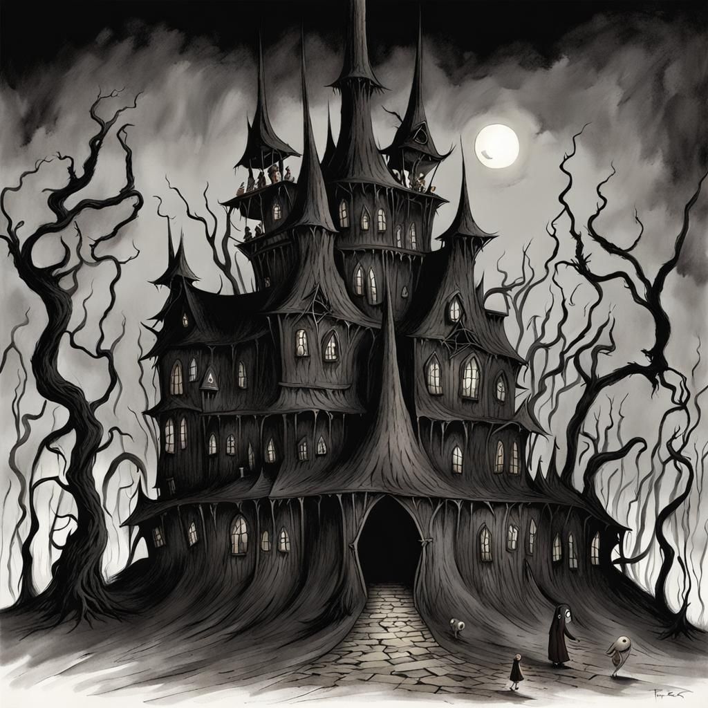 Grimdark Scene in Dark Fantasy Style