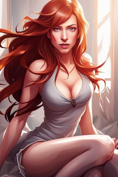 Detailed Portrait of Redhead with Surprised Look