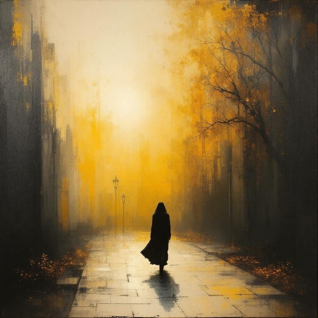 Ethereal Figure in Atmospheric Islamic Geometry