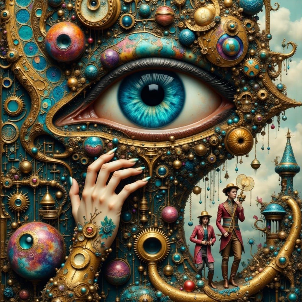 Surreal Steampunk Carnival in Dreamlike Mindscape