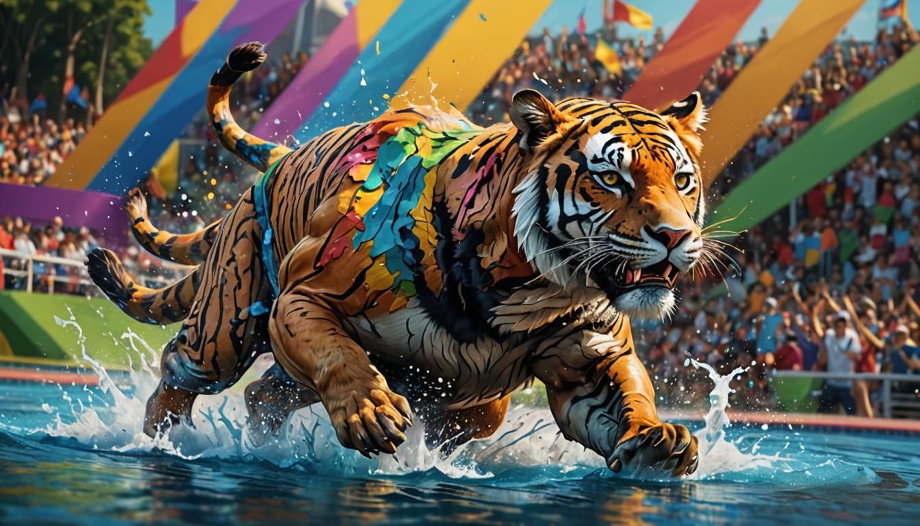 Hyperrealistic Animal Olympics Concept Art