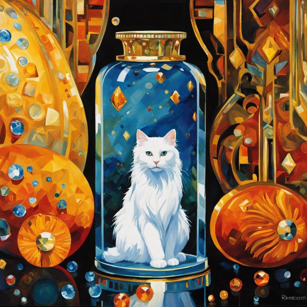 Angora Cat in a bottle