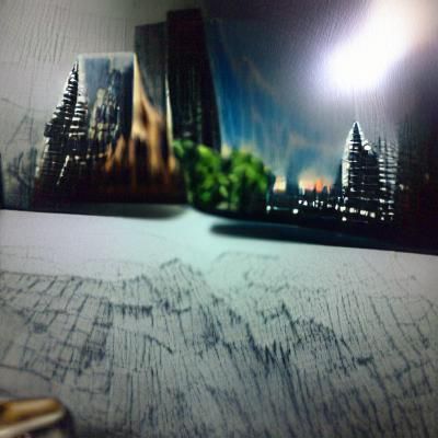Detailed Matte Painting of a Night Scene