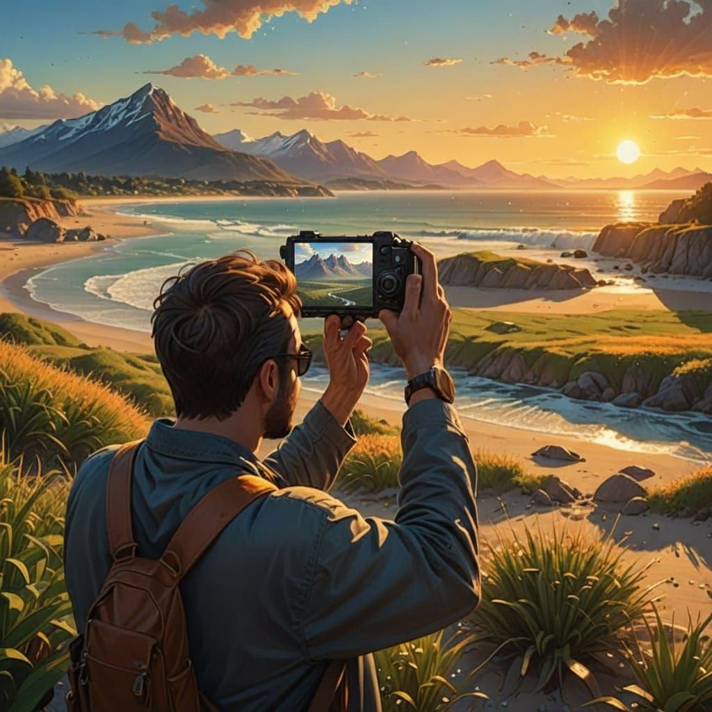 Man Captures Beach Photo Within Stunning Landscape