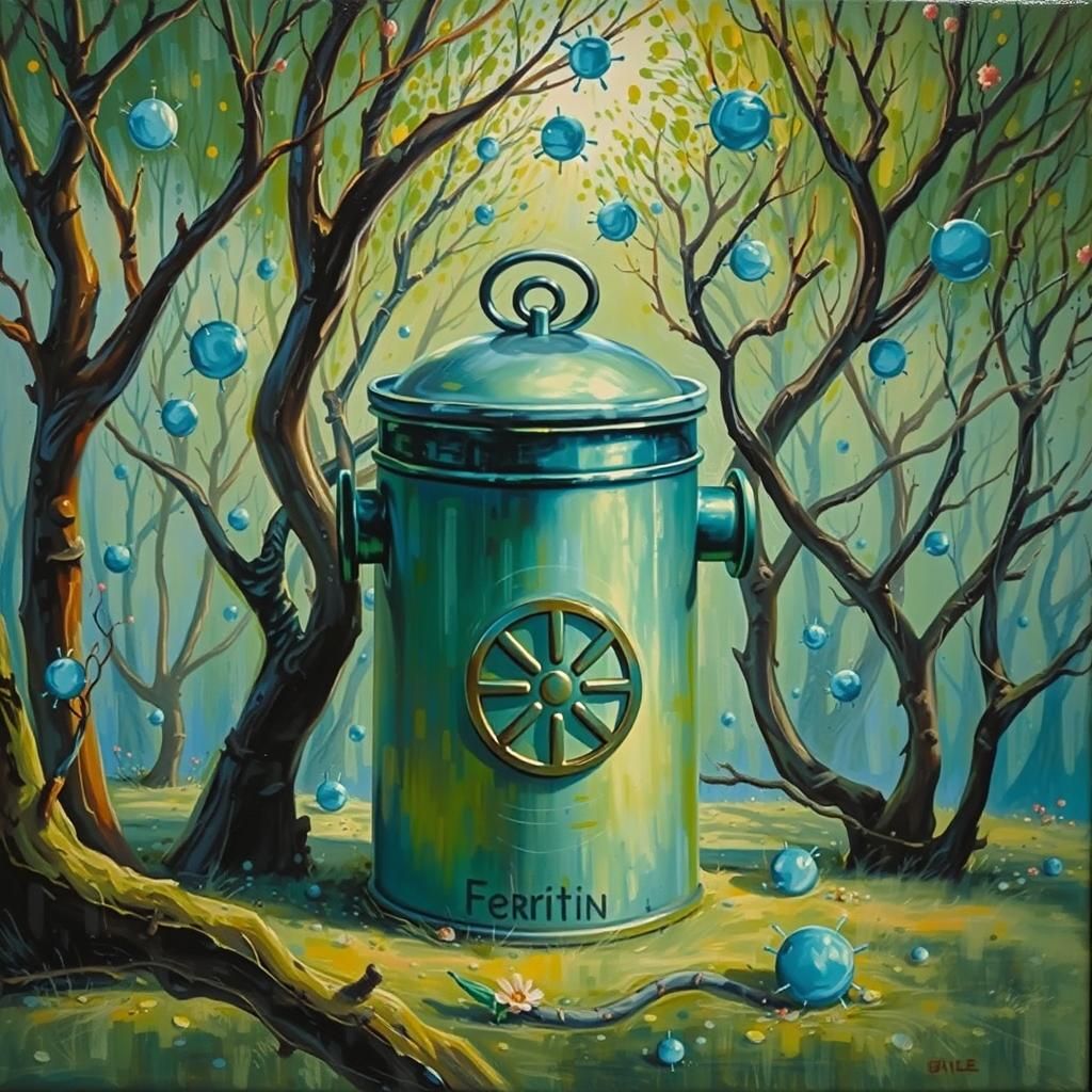 Surreal Iron Canister in Dreamy Oil Painting Style