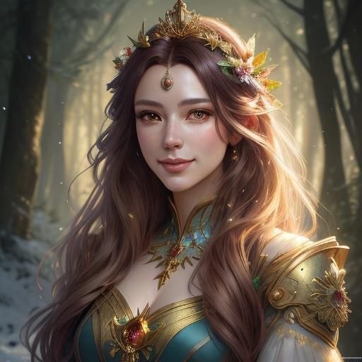 Enchanting Winter Portrait in Art Nouveau Style