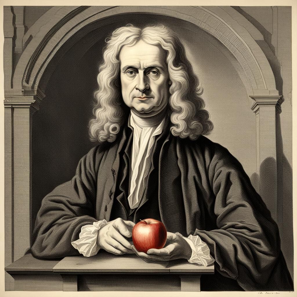 Sir Isaac Newton and his apple