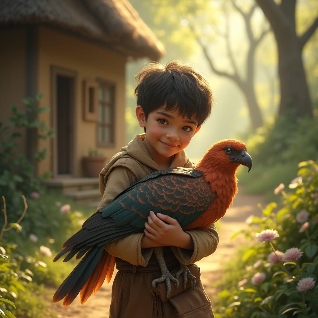 A Boy and His Majestic Bird Return Home in Whimsical Hyper-R...