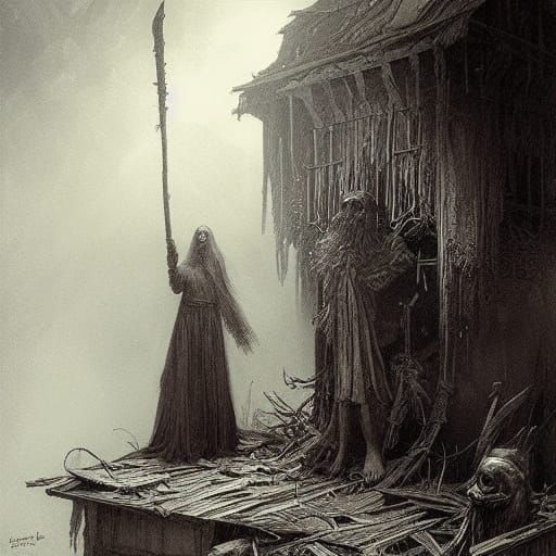 Baba Yaga: A Dark Horror Scene