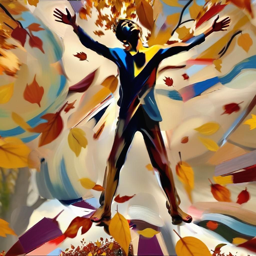 Autumn Starry Night in Van Gogh Impressionism Style