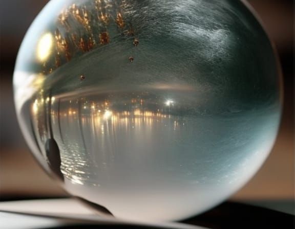 Heartbroken Woman in Crystal Ball: Surreal Digital Art