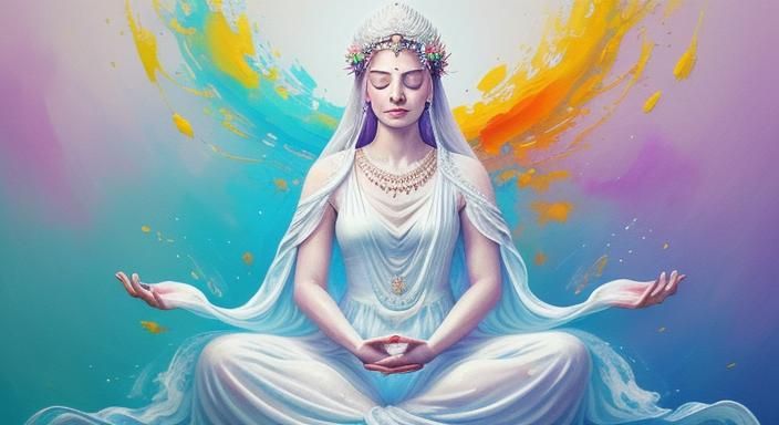 Goddess Meditating on Milk as Abstract Art