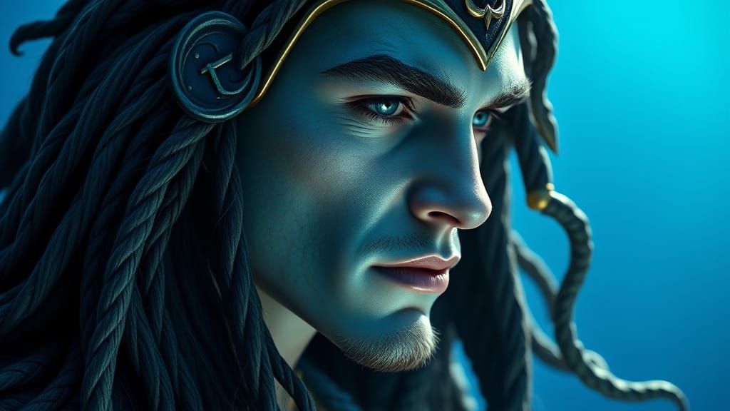 Majestic Atlantean in Vibrant Oceanic Hues