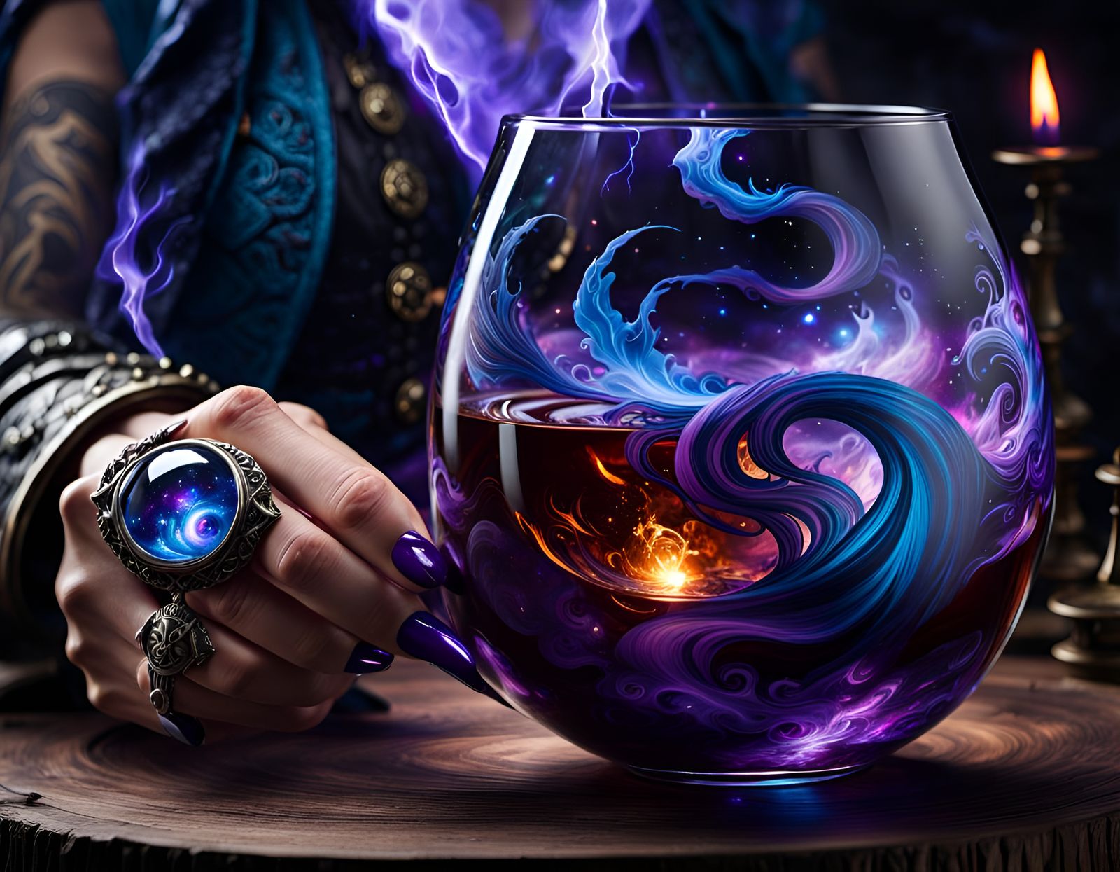 Cosmic Potion: A Pirate's Brew in Digital Art