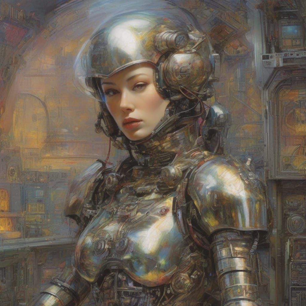 Cyberpunk Goddess in Hypermaximalist Assemblage