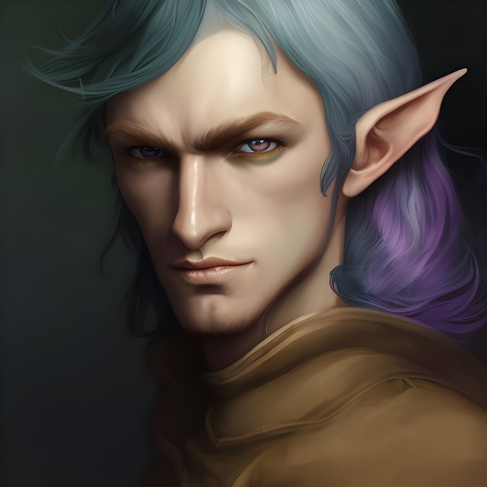 Distinguished Elf Portrait in Hyperrealistic Style