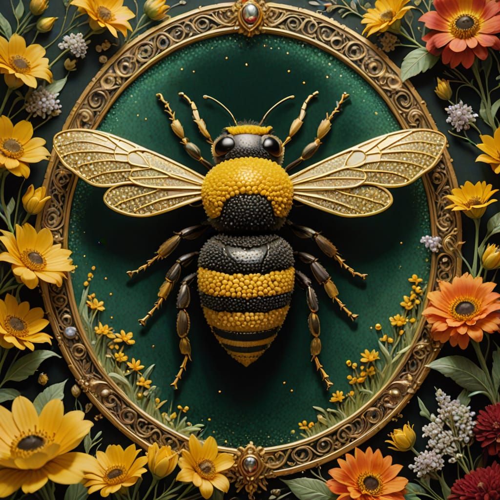 Regal Queen Bee in Luxe Velvet Throne
