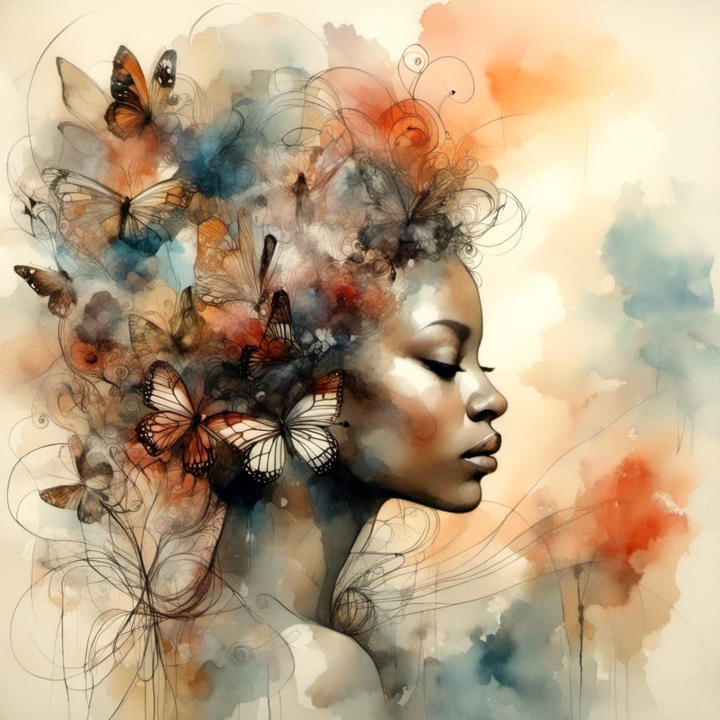 Butterfly Dream: African Sunset Journey in Dreamwash Style