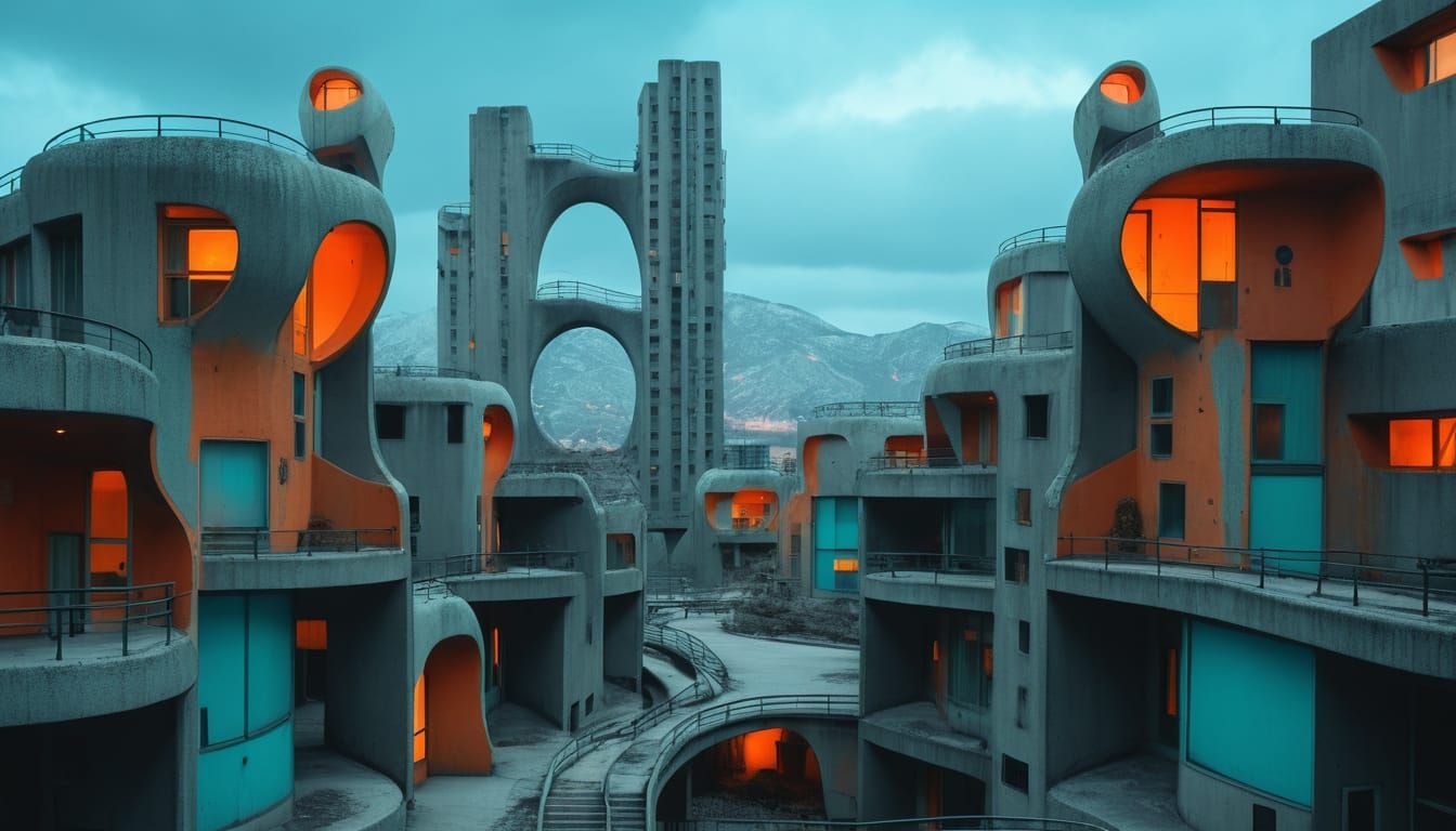 Epic Brutalist Alien Metropolis