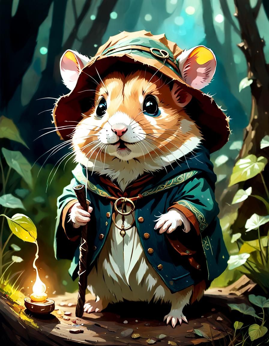 Hamster Hobbit Digital Painting