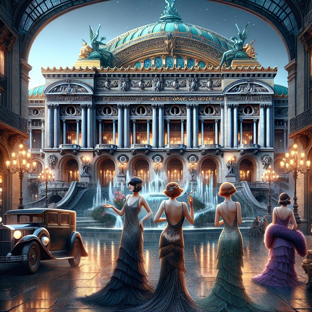 Flapper Fashion at the Opera Garnier: Matte Painting