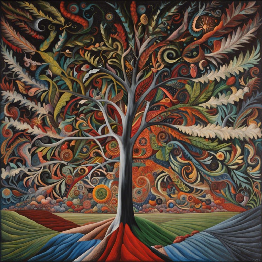 Psychedelic Fractal Dodecahedron in Expressionist Style