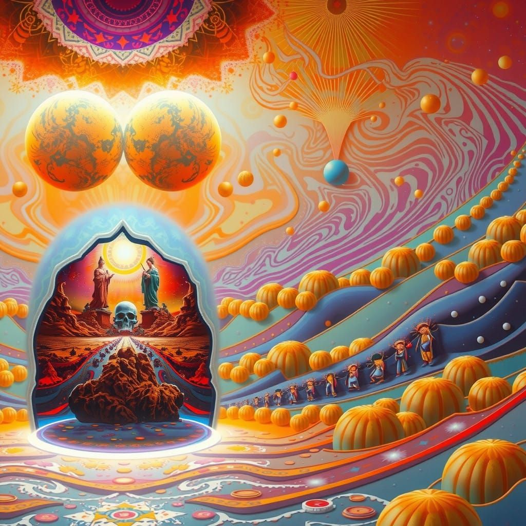 I see bright colorful shadows torn from the fabric of univer...